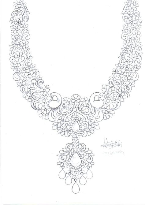 Jwellery Designing Drawing, Traditional Diamond Necklace, Mughal Jewellery, Jewel Art, Couple Ring Design, Mehndi Designs Bridal Hands, Art Jewelry Design, Jewellery Design Sketches, Jewelry Design Drawing