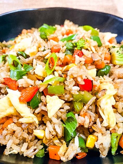 Fried Rice No Soy Sauce Fried Rice No Soy Sauce, Soy Free Meals, Fried Rice Without Soy Sauce, Dry Rice, Vegetable Fried Rice, Vegetable Rice, Low Salt, Chicken Fried Rice, Fried Vegetables