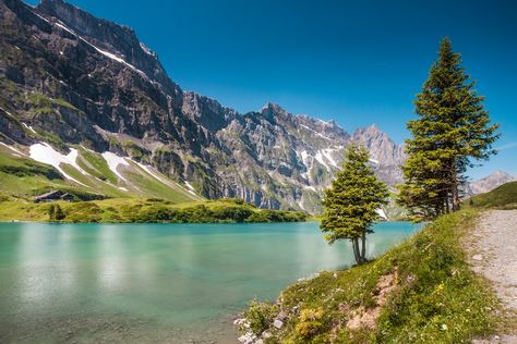 Trüebsee: Trüebsee is one of the lakes on the “Four Lakes Hike”, crossing the Jochpass at its highest point, which is just a few hundred metres from this lake. Engelberg Switzerland, European Bucket List, Engelberg, Germany Vacation, Visit Switzerland, European Vacation, Switzerland Travel, Next Holiday, Bucket List Destinations