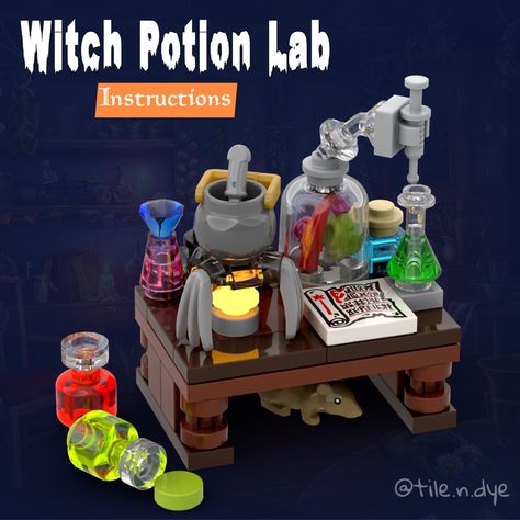 Halloween Lego Sets, Potion Lab, Lego Harry Potter Moc, Lego Haunted House, Lego Blueprint, Witch Kitchen, Lego Halloween, Lego Hogwarts, Lego Accessories