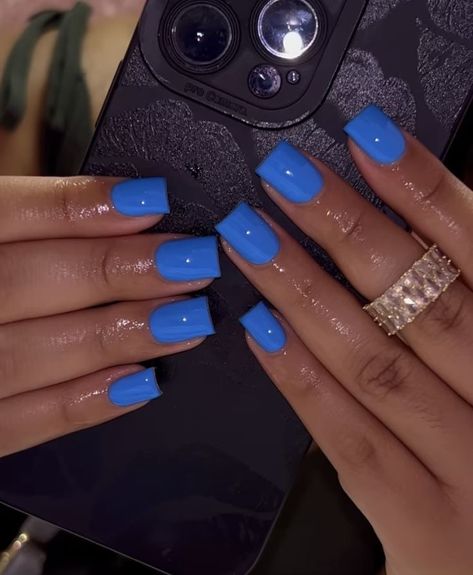 Follow for more bomb pins! ✨ Pinterest: @TRUUBEAUTYS 💧 #PinterestTruubeautys. Acrylic Toe Nails, Blue Acrylic Nails, Colored Acrylic Nails, Girly Acrylic Nails, Work Nails, Short Square Acrylic Nails, Blue Nail, Unique Acrylic Nails, Short Acrylic Nails Designs