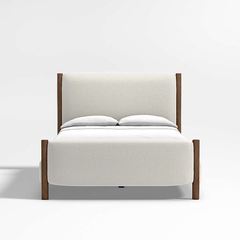 Beds & Headboards: Bed Frames & Bed Headboards | Crate & Barrel Ivory Upholstered Bed, Grey Upholstered Bed, Oak King, Wood Canopy Bed, Canopy Bed Frame, Tall Bed, Contemporary Bedroom Furniture, Modern Bedroom Furniture, Stylish Beds