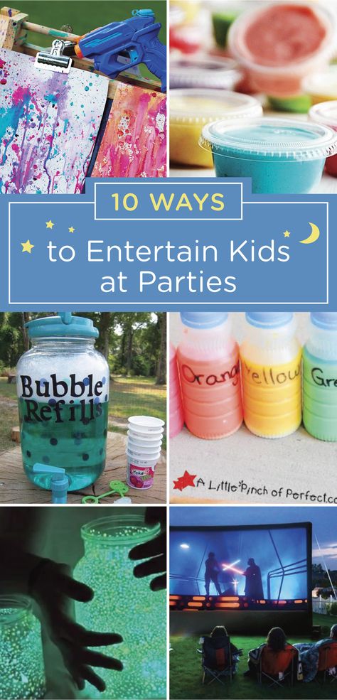 There’s so many fun things that your family can do this summer. Whether it’s a backyard barbeque or a dinner party with friends, make sure you also have some special activities to keep the kids busy with these 10 ways to entertain kids at parties. Try using an outdoor movie theater, a giant bubble station, or a backyard scavenger hunt to make sure the children are having as much fun as the adults. Click here to learn more. Backyard Party Activities, Party Games Adults, Outdoor Kids Party, Games Adults, Backyard Kids Party, Backyard Party Games, Indoor Birthday Parties, Party Stations, Party Activities Kids