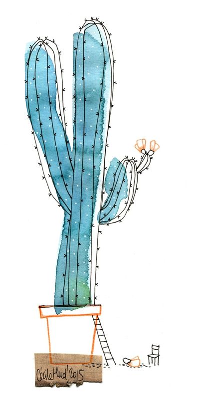 construire des gratte-ciels emprunter les chemins escarpés elle planifiait ses prouesses comme d'autres font du crochet   ... Succulent Art, Cactus Art, 수채화 그림, Art Et Illustration, Plant Illustration, Watercolor Inspiration, Art And Illustration, A Drawing, Watercolor And Ink