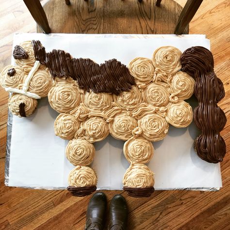 Horse Cake, Birthday Cupcakes, DIY, Spirit Riding Free, Horse Birthday Party, Peanut Butter Cake and Icing Horse Birthday Cupcakes, Pony Rides Birthday Party, Spirit Bday Party Ideas, Horse Birthday Cake Boy, Horse Birthday Party Ideas For Boys, Horse Bday Party Ideas, Horse Birthday Party Boy, Spirit Riding Free Birthday Cake, Spirit Themed Birthday Party