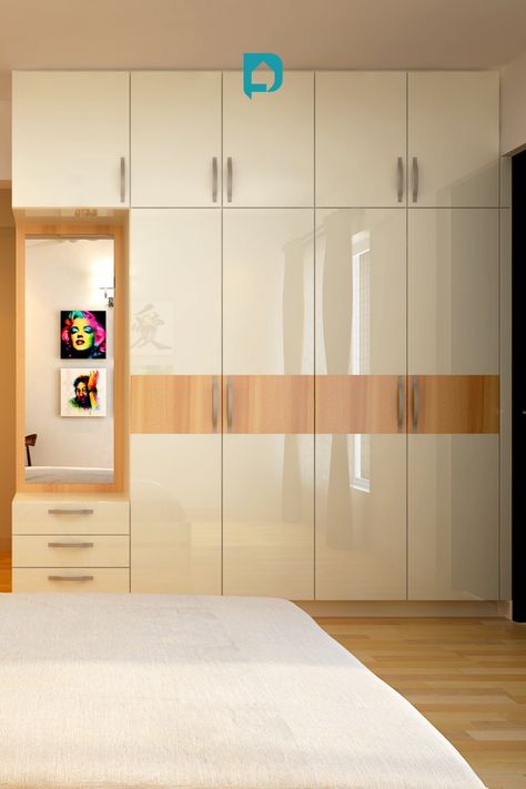 Wardrobe Laminate Design Ideas Closet Laminate Design, Wardrobe Laminates Bedrooms, Laminate Colors For Wardrobe, Bedroom Laminate Ideas, Wodrob Design Bedroom Indian, White Sunmica Wardrobe, High Glossy Laminate Wardrobe, Laminate Bedroom Design, Worddrop Designs