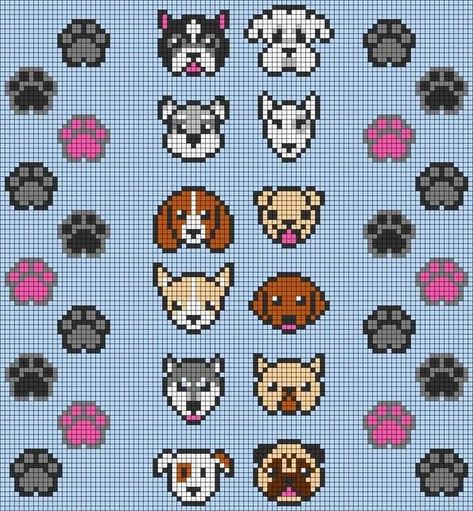 Pug Breed, Easy Perler Bead Patterns, Russel Terrier, Melty Bead Patterns, Easy Perler Beads Ideas, Tiny Cross Stitch, Fuse Bead Patterns, Perler Bead Templates, Diy Perler Bead Crafts