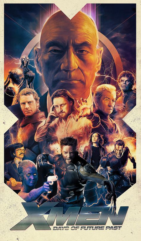 X Men Days Of Future Past production still poster artwork Film Marvel, Ian Mckellen, Patrick Stewart, Days Of Future Past, Uncanny X-men, James Mcavoy, Man Movies, Alternative Movie Posters, Michael Fassbender