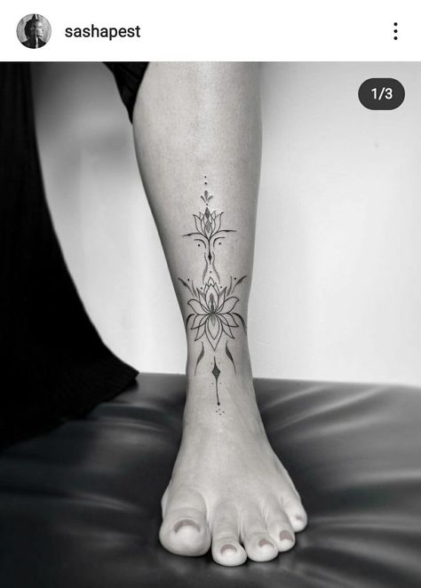 Fine Line Shin Tattoo, Ankle Leg Tattoo For Women, Shin Tattoos For Women Mandala, Small Shin Tattoo, Shin Tattoo Women, Front Calf Tattoos For Women, Fine Line Leg Tattoos Women, Lower Shin Tattoo, Shin Tattoos For Women Ideas