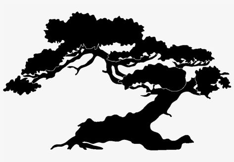 Bonsai Tree Silhouette, Bonsai Silhouette, Bonsai Design, Chinese Tree, Japanese Tree, Japanese Bonsai, Png Free Download, Designs Coloring Books, Tree Coloring Page