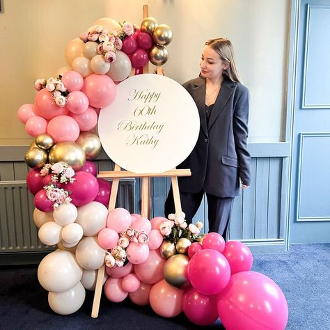 🎈 Elevate your event decor with our stunning easel balloon display featuring a personalized board! 🖌️ Perfect for weddings, birthdays, or any special occasion 📍 Cork City, Ireland. 🇮🇪 Let us add a personal touch to your celebration! Contact us today to order yours. Personalized Board, Cork City, Balloon Display, Happy 60th Birthday, 60th Birthday, Balloon Garland, Personal Touch, Cork, Event Decor