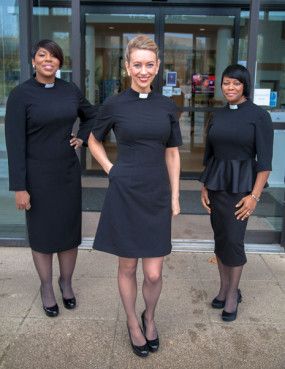 Camelle Daley, a London-trained fashion designer who founded the label House of ilona, has launched a new range of clerical wear for women in the Church of England. Photo courtesy of Jonathan Self Ministry Apparel, Women Pastors, Clergy Women, Liturgical Vestments, Canterbury England, English Fashion, Church Fashion, Maternity Blouse, Day 6