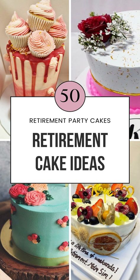 Searching for retirement cake ideas for women or moms? Look no further! From beautiful flower-themed cakes to pastel designs, these cakes are perfect for a happy retirement party. Create easy retirement cakes with fondant for an extra special touch. Whether for teachers, army, or police retirees, celebrate in style! Save this pin to Retirement Party Desserts and visit the article for more inspiration! Retirement Cake Ideas For Women Mom, Retirement Ideas For Women, Retirement Sheet Cake Ideas, Retirement Cake Ideas For Men, Retirement Cakes Ideas For Women, Funny Retirement Sayings, Retirement Cake Ideas, Retirement Cake Sayings, Happy Retirement Cake