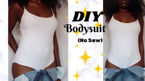 Diy Bodysuit, Diy Body, No Sew, Refashion Clothes, Easy Tutorial, Tank Top, Tank Tops, Sewing, Clothes