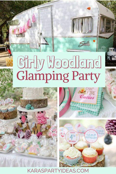 Camping Party Ideas, Party Ideas For Teens, Woodland Camping, Glamping Birthday Party, Party Ideas For Girls, Camping Theme Birthday Party, Camping Theme Birthday, Glamping Birthday, Glamping Party