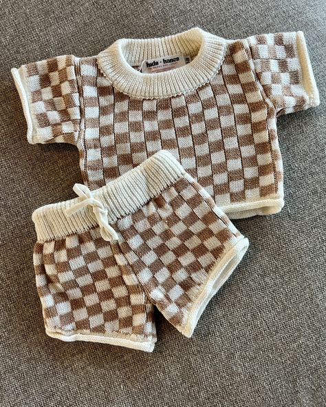 Knit Checkered Short Set - 5T Cool Pregnancy Outfits, Bb Style, Boy Fits, Baby Fits, Lil Baby, Neutral Baby, Short Set, Summer Baby