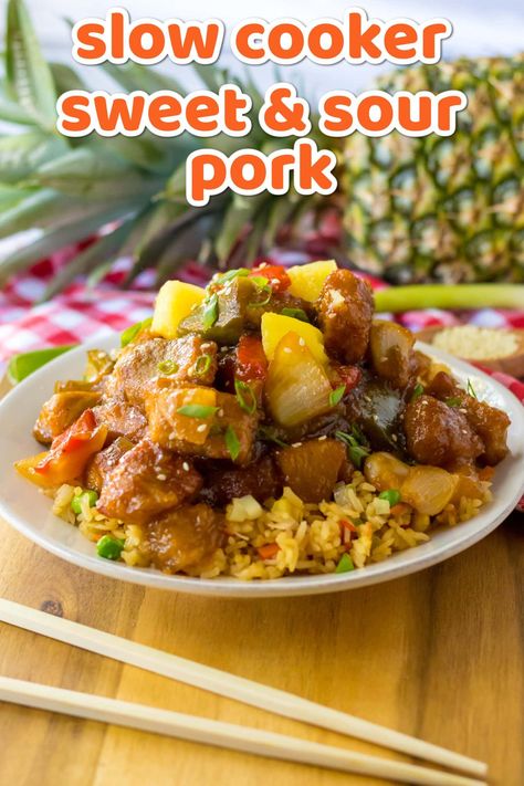 Sweet Sour Pork Crock Pot, Crock Pot Sweet And Sour Pork, Slow Cooker Sweet And Sour Pork, Sweet And Sour Pork Crock Pot, Crockpot Sweet And Sour Pork, Sweet Sour Pork Recipe, Sweet And Sour Pork Chops, Pork Stew Meat, Short Ribs Slow Cooker