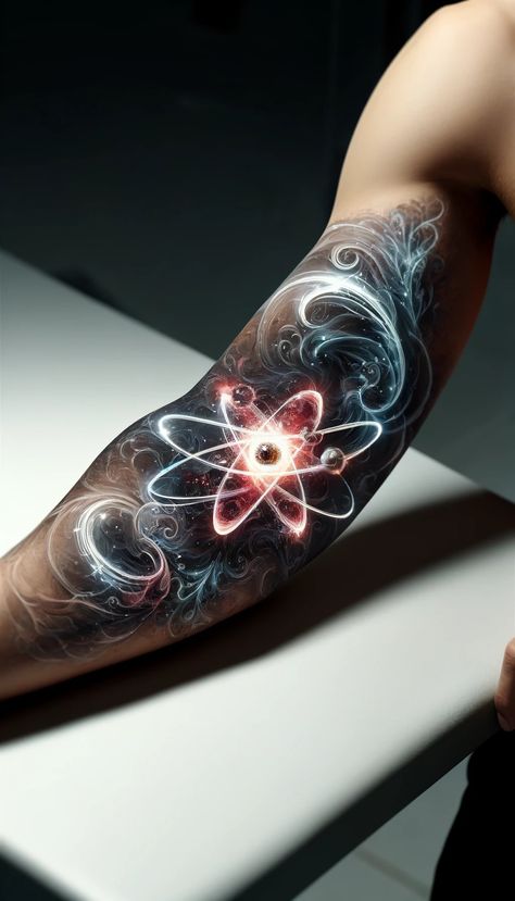 Nebula Tattoo Design, Space Cover Up Tattoo, Dark Coverup Tattoo Ideas, Dead Space Tattoo, Universe Tattoo Design, Space Sleeve Tattoo, Geometric Universe Tattoo, Geo Tattoo, Cosmic Tattoos