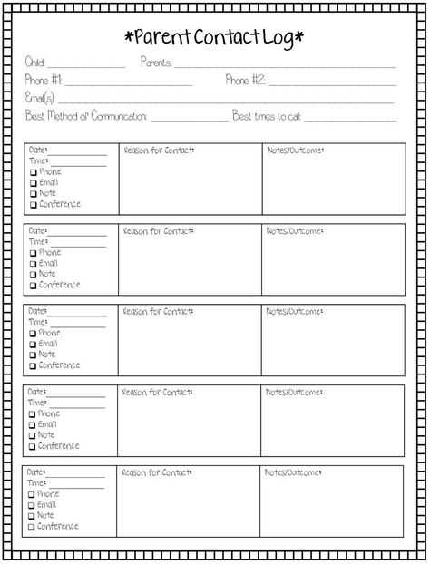 Lesson Plans & Lattes: Teacher Binder Parent Contact Log, Parent Communication Log, Parent Teacher Communication, Teacher Forms, Communication Log, Parent Contact, Teaching Organization, Teacher Conferences, Parent Teacher Conferences