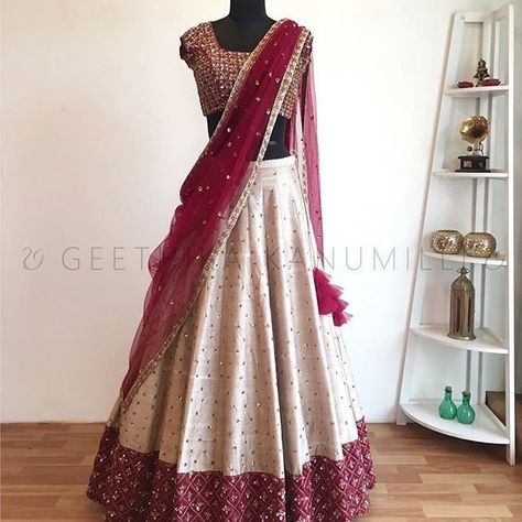 Balsamic Ice Cream, Geethika Kanumilli, Stitch Lehenga, Food Combos, Quiz Time, Lehenga Saree Design, Simple Lehenga, Half Saree Lehenga, Long Gown Design