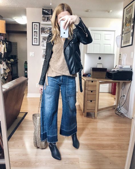 Wide Leg Jeans Winter, Cropped Jeans Outfit, Style Wide Leg Jeans, Wide Leg Jeans Outfit, Jeans Outfit Winter, Winter Jeans, Mode Casual, Fashion Weeks, Jeans Outfit