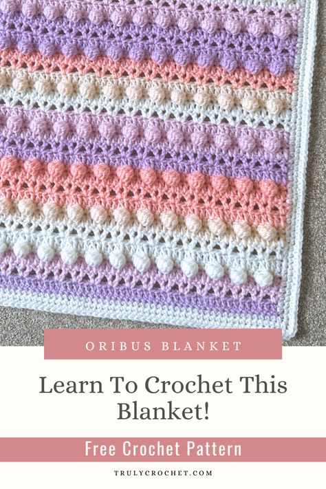 Oribus Blanket - Free Crochet Pattern Twin Size Crochet Blanket Pattern Free, Free Crochet Throw Patterns, Crochet Throw Patterns, Crochet Throw Pattern, Baby Afghan Crochet, Baby Afghan, Crochet Blog, Crochet Patterns Free Blanket, Shawl Patterns