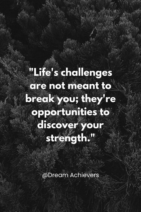 Life's challenges are not meant to break you; they're opportunities to discover your strength. Embrace the obstacles that come your way—they're chances to grow stronger. 🌟 #StrengthInAdversity #EmbraceChallenges more in telegram Challenge Quotes Inspiration Strength, Getting Stronger Quotes, You Are Strong Quotes, Mind Power Quotes, Challenge Quotes, Power Quotes, Overcoming Obstacles, Motivational Stories, Mind Power