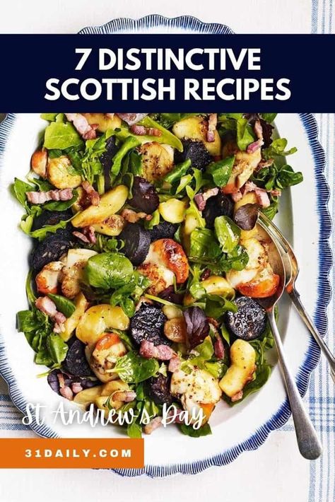 Celebrate Scottish culture with these 7 St Andrew's Day recipes that will warm up your toes on a cold, winter's day. And discover distinctively Scottish recipes to make all year. Scottish Easter Recipes, Healthy Scottish Recipes, Scottish Side Dish Recipes, Scottish Potluck Dishes, Scottish Chicken Recipes, St Andrews Day Celebrations, Scotland Food Scottish Recipes, Scottish Vegetable Dishes, Scottish Recipes Dinner