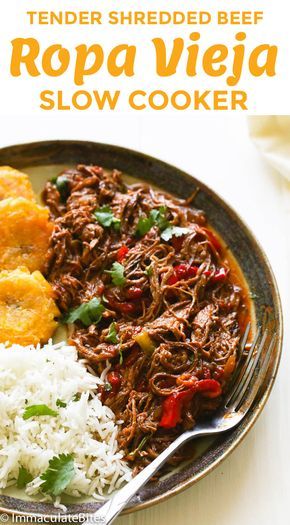 ropa vieja slow cooker Ropa Vieja Slow Cooker, Cuban Dishes, Boricua Recipes, Cuban Cuisine, Crock Pot Recipes, Shredded Beef, Cuban Recipes, Latin Food, Caribbean Recipes