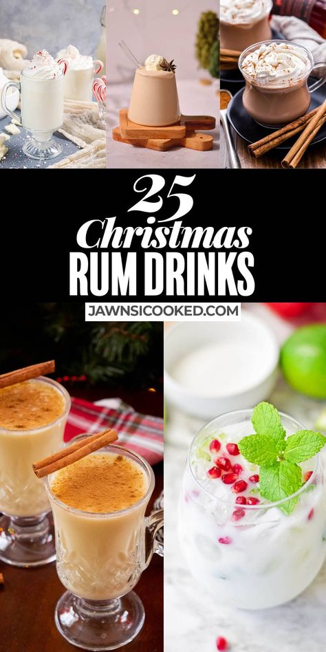 Holiday Cocktails With Rum, Hot Holiday Drinks Alcohol, Hot Rum Drinks, Rum Drinks Christmas, Fireball Christmas Drinks, Christmas Rum Cocktails, Rum Christmas Drinks, Winter Rum Cocktails, Christmas Cocktails With Rum