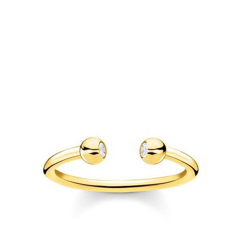 Golden open ring in Piercing-Style – THOMAS SABO Thomas Sabo Ring, Police Jewelry, Thomas Sabo Charms, Infinity Ring, Skull Pendant, Matching Jewelry, Handcrafted Rings, Charm Rings, Layered Jewelry