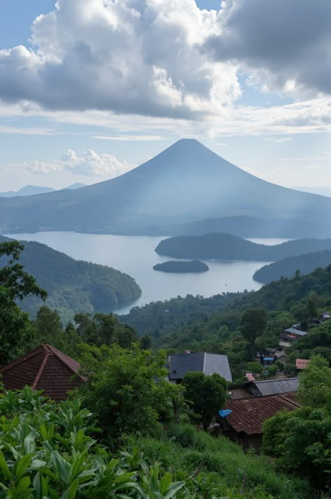 Majestic Taal Volcano view from Tagaytay. Explore this unique volcano island within a lake, surrounded by lush scenery and traditional Filipino houses. #Philippines #TravelPhotography Kori Aesthetic, Philippines Province Aesthetic, Tagaytay Aesthetic, Philippines Volcano, Tibetan Aesthetic, Philippines Landscape, Filipino Houses, Philippines Nature, Phillipines Travel