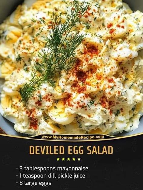 Deviled Eggs Salad Recipe Best, Devilled Egg Salad, Deviled Egg Chicken Salad, No Peel Eggs For Egg Salad, Dill Egg Salad Recipe, Deviled Egg Sandwich Recipes, Salads With Eggs Hard Boiled, Keto Deviled Egg Salad, Egg Salad Dinner Ideas