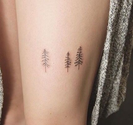 Trees Three Trees Tattoo, Tree Tattoo Small Simple, Little Tree Tattoo, Fine Line Tree Tattoo, Spruce Tattoo, Tree Tattoo Simple, Tiny Tree Tattoo, Evergreen Tattoo, Farm Tattoo