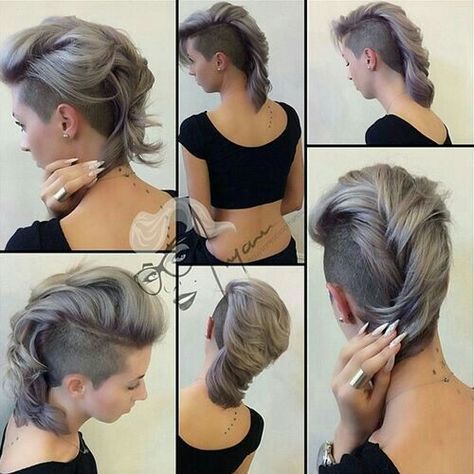 Short Punk Hairstyles, Long Mohawk, Punk Hairstyles, Women With Short Hair, Punk Rock Hair, Short Punk Hair, Rock Hairstyles, Mohawk Hairstyles, Punk Hair