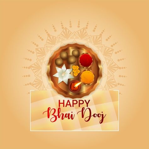 Happy bhai dooj celebration background w... | Premium Vector #Freepik #vector #bhai #bhai-dooj #bhai-duj #hindu-festival Happy Bhai Dooj Creative, Bhai Dooj Creative, Happy Bhai Dooj, Bhai Dooj, Celebration Background, Goddess Decor, Happy Diwali, Diwali, Premium Vector