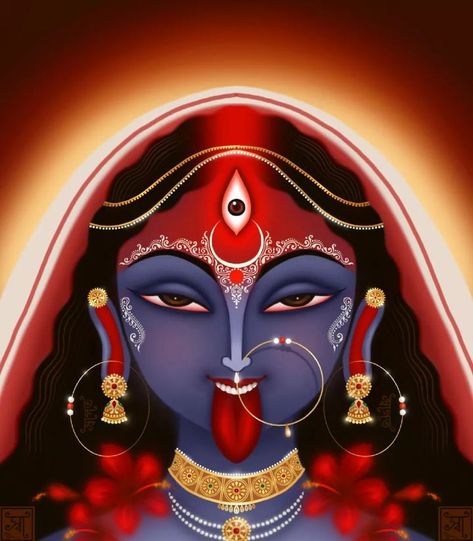 Instagram Cute Kali Maa, Kaali Maa Painting, Kodungallur Amma, Kali Mata Art, Kali Ma Drawing, Ma Kali Drawing, Kali Mata Drawing, Maa Kali Drawing, Maa Drawing