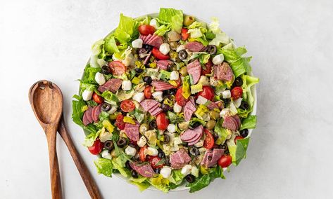 Quick and Easy Antipasto Salad - The Stay At Home Chef Easy Antipasto Salad, Ugly Sweater Cake, Easy Antipasto, Fresh Mozzarella Recipe, Keto Cabbage Recipe, Marinated Veggies, Antipasto Plate, Antipasto Salad Recipe, Italian Antipasto