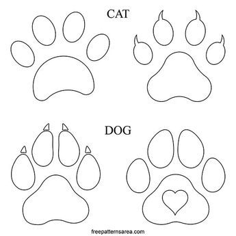 Printable Paw Print PDF Outline Template