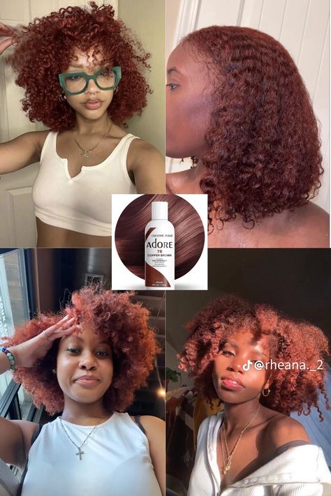 Afro Hair Dye, Adore Hair Dye, Cabello Afro Natural, Dyed Curly Hair, Girl Hair Colors, Honey Brown Hair, Brown Hair Dye, Quick Natural Hair Styles, Ginger Hair Color