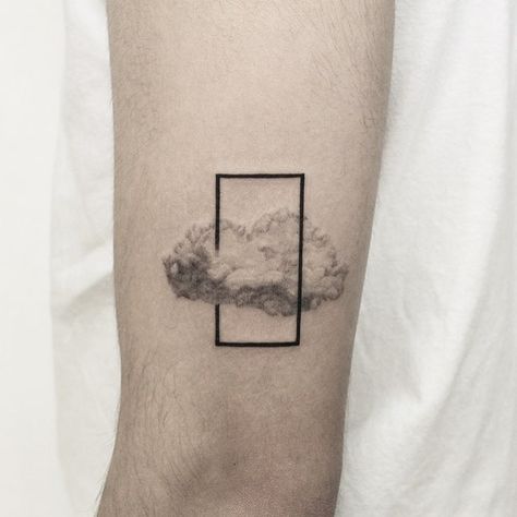 Geometric Cloud Tattoo, Cloud Wrist Tattoo, Simple Sky Tattoo, Rain Tatoos, Blue Sky Tattoo, Small Cloud Tattoo, Thunderstorms Tattoo, Weather Tattoo, Tattoo Rain