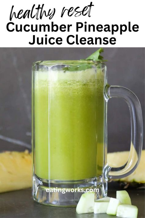 Does cucumber and pineapple juice cleanse the colon? If you’re feeling a bit backed up lately and you’re looking for natural ways to cleanse your colon you are in the right spot! Learn why cucumber and pineapple helps cleanse the colon. Cucumber Cleanse, Pineapple And Cucumber, Cleansing Drink, Colon Cleanse Drinks, Pineapple Detox, Colon Cleanse Recipe, Cleansing Drinks, Cleaning Your Colon, Colon Detox