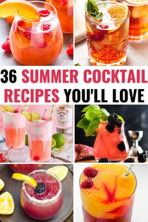 Want summer cocktail recipes? Here's a collection of the best summer cocktails ranging from summer cooler drinks to summer punch recipes. Easy Summer Cocktail Recipes, Yummy Summer Cocktails, Best Summer Cocktails, Easy Summer Cocktails, Homemade Cocktails, Refreshing Summer Cocktails, Best Cocktail Recipes, Summer Cocktail Recipes, Summer Cocktail