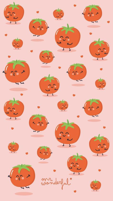 Tomato Wallpaper, Cute Tomato, Whatsapp Wallpaper, Mr Wonderful, Baby Themes, Wallpaper Iphone Disney, Simple Wallpapers, Summer Wallpaper, Kawaii Wallpaper