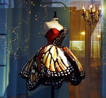 I like the split up the dress, it breaks up the monotony of one color. Maybe add jewels Like A Butterfly, Ballet Costumes, Most Beautiful Dresses, Butterfly Dress, Fantasy Dress, Fairy Dress, Shop Window, A Butterfly, Costume Design