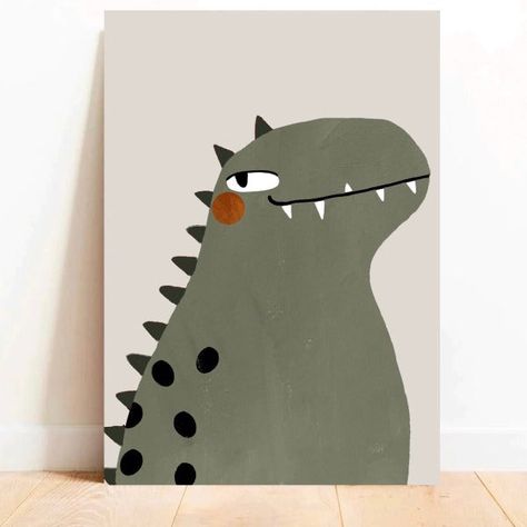 Holiday Furniture, Children Room Boy, Toy Basket, Dinosaur Art, Hand Painting Art, Kids Prints, Fun Prints, Minimalist Decor, Art Wall Kids