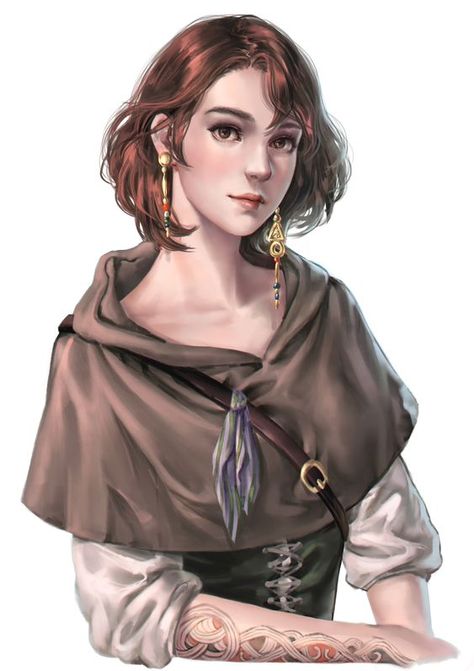 Marta Peskryk, innkeeper of the Eastside, father very ill, magic ring of warmth Pathfinder Character, Female Character Inspiration, Fantasy Portraits, Art Disney, Dungeons And Dragons Characters, Bad Habit, Arte Fantasy, Fantasy Inspiration, Medieval Fantasy