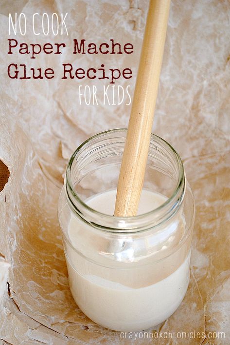 Paper Mache Glue Recipe, Glue Recipe, Paper Mache Crafts For Kids, Paper Mache Recipe, Oppgaver For Barn, Paper Mache Paste, Kat Haken, Paper Mache Projects, Hantverk Diy