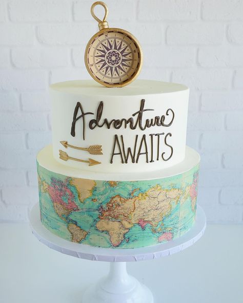 Caribbean Theme Party, Travel Themed Baby Shower, Retirement Party Cakes, Farewell Cake, Travel Baby Shower Theme, Retirement Party Gifts, Travel Baby Showers, Travel Cake, Travel Party Theme