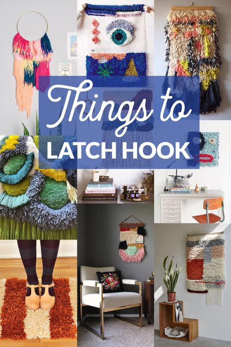 Rug Latch Hook, Latch Hook Coaster, Diy Latch Hook Rug, Latch Hook Crafts, Latch Hook Patterns Free, How To Finish Latch Hook Wall Hanging, Free Latch Hook Patterns, Latch Hook Designs, Modern Latch Hook